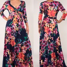 Floral Wrap Long Maxi Dress Small Medium Large This Bohemian Tropical Mixed Floral Print Maxi Dress Features A Faux Wrap, Belt Sash, Long Cuffed Sleeves And V Neckline. Full Length Available In Sizes: Small (0,2,4) Medium (6,8) Large (10, 12) Extra Large / Xl (14,16) Stretch Material True To Size Great Dress For Work, Casual Date, Vacation Travel, Cruise, Wedding, Etc Bohemian Fitted Floral Printed Dress, Fitted Bohemian Floral Printed Dress, Fall Maxi Length Dress With Vibrant Print, Multicolor Bohemian Floral Dress For Fall, Fitted Multicolor Floral Maxi Dress, Bohemian Fitted Maxi Floral Dress, Fitted Bohemian Maxi Dress With Vibrant Print, Fitted Long Bohemian Floral Dress, Multicolor Floor-length Dress For Fall