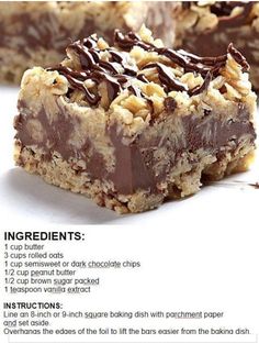 a recipe for no bake chocolate chip bars