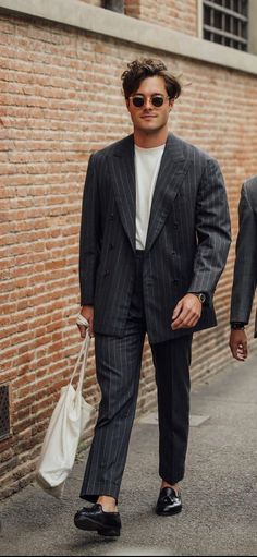 Monochromatic Suits For Men, German Style Fashion Men, Old Money Work Outfits Men, Summer Suits Men Wedding, Pinstripe Blazer Outfit Men, Oversized Suits Men 90s, Sprezzatura Style For Men Summer, Long Hair Men Medium, James Coffman Design