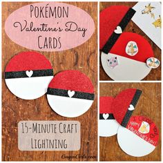 pokemon valentine's day cards with instructions to make them look like they are made out of paper