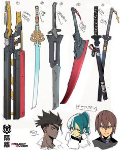 an image of some anime characters with swords