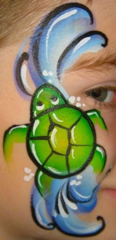 Turtle Face Paint, Face Painting Tips, Face P, Kids Face Paint