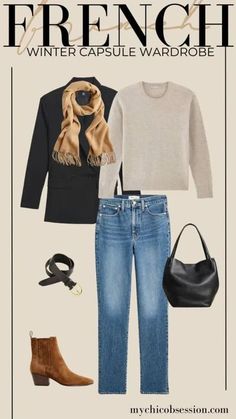 The Best French Capsule Wardrobe for a Classic Fall and Winter (With 40 Outfit Ideas) - MY CHIC OBSESSION Aw 2024, Mode Ab 50, French Capsule Wardrobe, French Wardrobe, Stylish Outfits For Women Over 50, Winter Capsule, Winter Capsule Wardrobe, 2024 Style, Outfit Formulas