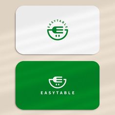 two business cards with the words easytable and an image of a bowl on it