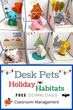 an image of holiday habitats with free printables for the classroom management system