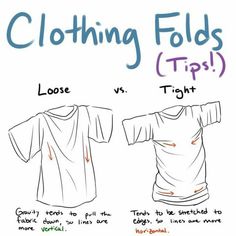 two shirts with different types of clothing on them and the words, clothing folds tips