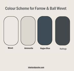 the color scheme for farrow and ball wett, which includes blue, gray, white