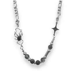 Unleash Your Inner Style With Our Spider Beads Necklace! Perfect For Streetwear Or Hip Hop Lovers, This Unisex Piece Adds A Touch Of Punk To Any Outfit. Show Off Your Unique Fashion Sense With This Eye-Catching Accessory. Necklace Length 19.0 Inch With 2.0 Inch Extension Chain, Chain Width 5 Mm. Spider Beads, Beads Necklace For Men, Sipder Man, Women Streetwear, Mens Accessories Jewelry, Necklace For Men, Streetwear Women, Unisex Style, Beads Necklace