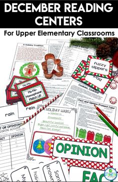 christmas reading centers for upper elementary classrooms