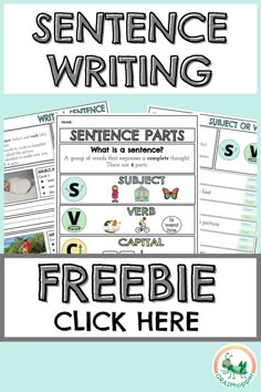 sentence writing worksheet with freebie click here to learn how to use it