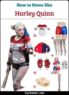 Harley Quinn Costume Dress, Barely Quinn Costume, Last Minute Harley Quinn Costume, Halloween Costumes Women Harley Quinn, Diy Harley Quinn Costume For Kids, Diy Harley Quinn Costume For Women, Easy Harley Quinn Costume, Joker And Harley Quinn Halloween Costume, Birds Of Prey Costume