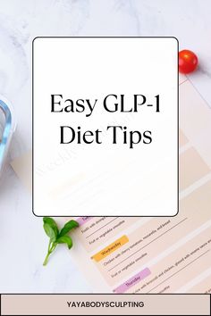 the text easy glp - 1 diet tips on top of an image of vegetables