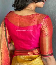 Latest Plain Blouse Designs for Silk Sarees in 2023! Trending Blouse Designs 2024, Latest Silk Saree Trends 2024, Printed Blouse Designs Latest, Plain Blouse Designs, Jewellery Designing, Yashoda Krishna, Cotton Blouse Design, Blouse Designs Catalogue