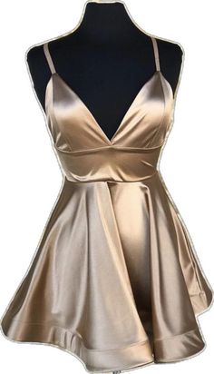 V-neck Homecoming Dress With Corset Back, V-neck Corset Back Dress For Prom, V-neck Homecoming Evening Dress For Prom Season, Homecoming V-neck Dress With Corset Back, V-neck Evening Dress For Homecoming And Prom Season, Gold V-neck Mini Dress For Prom, Fitted Bodice V-neck Mini Dress For Prom, Cute V, Dresses V Neck