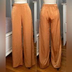 Womens Lucy Paris (Celine) Satin Pants In Size Xs In Caramel Color. Color Is More Like Marigold Satin Pants, Caramel Color, Jumpsuits For Women, Pant Jumpsuit, Caramel, Gold Color, Wide Leg, Pants For Women, Satin