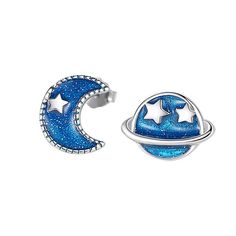 Color: Silver E3081 Fashion Element: Moon, XINGX Style: INS Style Blue Moon-shaped Sterling Silver Earrings, Blue Moon Shaped Sterling Silver Earrings, Trendy Crescent Earrings As Gift, Trendy Crescent Earrings For Gift, Trendy Silver Moon-shaped Earrings, Trendy Silver Moon Earrings, Trendy Moon Charm Earrings As A Gift, Trendy Earrings With Moon Charm As Gift, Puppy Supplies