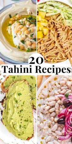 the top 20 tahitii recipes are shown in four different pictures with text overlay