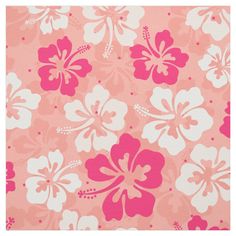 a pink and white flower pattern on fabric