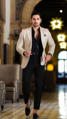 Black Suit Men, Mens Casual Outfits Summer