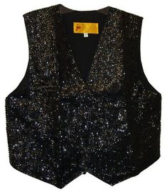 The Black Sequin Sequin Vest is handmade, like all of our other sequined products. The front of the vest is covered with high quality sequins and the back is a 100% black polyester. Black Contrast Sequin Fabric, Black Winter Vest For Night Out, Fitted Sequin Vest For Night Out, Fitted Sequined Vest For Party, Fitted Sequin Party Vest, Fitted Black Evening Vest, Fitted Sequin Vest For Party Season, Fitted Sequin Vest For Parties, Winter Party Fitted Vest