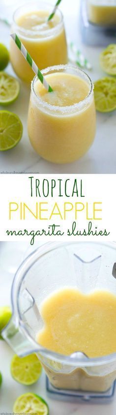 tropical pineapple mangoade slushies in glass bowls