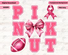 pink ribbon and football svg cut file for cricut, silhouette or t - shirt design