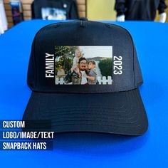 Discover the perfect personalized touch with our Custom Photo Cap! Ideal for men and women, this hat lets you proudly showcase your favorite memories or designs. A unique gift idea, it invites you to create a one-of-a-kind accessory. Genuine, straightforward, and truly special, it's customization at its finest. Craft yours today! Here's how to order: 1. Choose decoration style. 2. Choose quantity. 3. Enter custom text if applicable andor send us images or logos via Etsy messages or email to hell Father's Day Gift Snapback Hat With Curved Brim, Customizable Black Snapback Hat For Sports Events, Customizable Black Snapback Hat For Sports, Personalized Curved Brim Baseball Cap For Father's Day, Personalized Baseball Cap For Father's Day, Flat Bill Hats For Father's Day Gift, Customizable Snapback Dad Hat, Customizable Snapback Dad Hat One Size, Father's Day Gift Flat Bill Hat