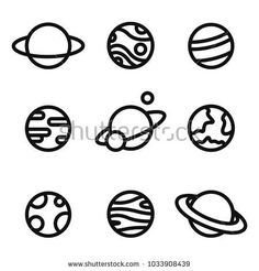 the planets in black and white