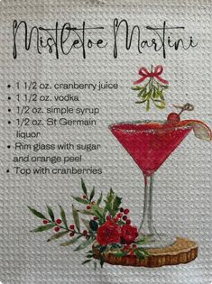 Mistletoe Martini, Christmas Drinks Alcohol, Bath Tea, Boozy Drinks, Festive Drinks, Mixed Drinks Recipes, Martini Recipes