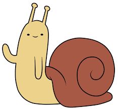 a cartoon snail with its eyes closed