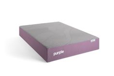 the purple mattress is shown on a white background