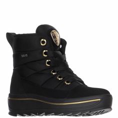 Pajar Tyra Quilted Metallic Italian Nylon and Nubuck trim, Black/Gold, Eu Size 38 (Us size 7 - 7.5) EU Size 39 (US Size 8 - 8.5) and EU 40 (US size 9-9.5) The left boot of size 39 has the gold trim on the sole faded a little bit as seen in the last picture. Shipped with US Priority Mail, Snow Fun, Black Boots Women, Red Line, Snow Boots Women, 5 Inch Heels, Black Sneakers, Nubuck Leather, Top Shoes, Sock Shoes