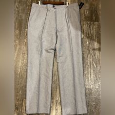 Inc International Concepts Pants Men 38x32 London Fit Linen Blend Light Grey Classic Big And Tall Straight Leg Bottoms, Classic Straight Leg Bottoms For Big And Tall, Big And Tall Straight Leg Bottoms With Welt Pockets, Classic Big And Tall Bottoms With Pockets, Light Grey Color, Pants Men, Inc International Concepts, Grey Color, Dress Pants