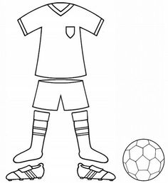 a soccer player with his foot on the ground next to a ball, coloring page