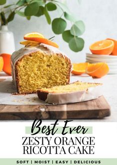 the best ever zesty orange ricotta cake soft, moist and easy to make