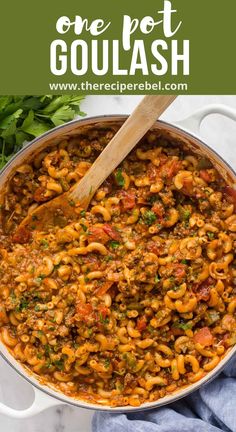 one pot goulash is an easy and delicious dinner that's ready in less than 30 minutes