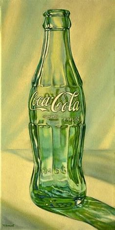 a painting of a green coca cola bottle