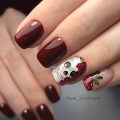 Light Colored Nails, Colored Nail Tips, Skull Nails, Unghie Nail Art, Nagellack Trends, Nagel Tips, Nail Forms, Trendy Halloween