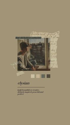 the cover of elysiann's album, with an image of a man sitting in