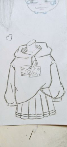 a drawing of a child's coat and hat