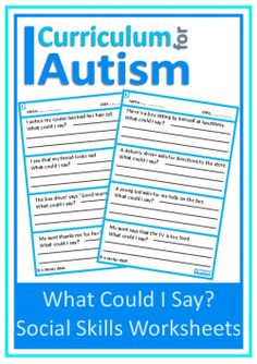 Life Skills "What Could I Say?" Scenarios Worksheets Life Skills Worksheets, Parenting Support, Life Skills Lessons, Prep Worksheets, Social Skills Activities, Living Skills