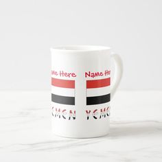 Yemen and Yemeni Flag Red Personalization  Bone China Mug China Mugs, Kids Nursery Decor, Free Birthday Invitations, Free Birthday Invitation Templates, Hair Accessories Jewelry