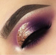 Drag Make-up, Trendy Eyeshadow, Makeup Eyeshadow Palette, Purple Makeup, Colorful Eye Makeup, Gold Makeup