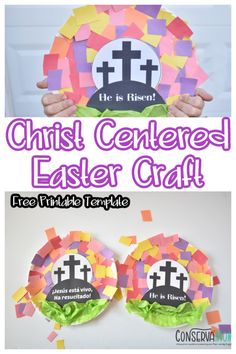 this is an easy easter craft for kids to make it looks like they are celebrating the cross