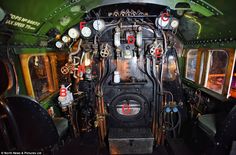 the inside of an old steam engine car