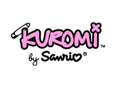 the logo for kuromi by sanic is shown in pink and black letters