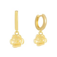 Make any occasion more cheerful with our Flower Girl Earrings! These dainty little earrings will add a sweet touch of delight to any outfit. Adorned with a cute flower charm, they make a charming addition to your jewelry collection. Show off your girly side! Delicate Flower Charm Hoop Earrings, Cute Flower-shaped Pierced Earrings, Cute Gold Flower Charm Earrings, Cute Gold Flower-shaped Earrings, Cute Flower Charm Earrings For Gift, Cute Flower Charm Earrings As Gift, Feminine Flower Earrings With Flower Charm, Cute Flower Shaped Hypoallergenic Earrings, Cute Hypoallergenic Flower-shaped Earrings