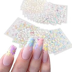 30Sheets Colorful Flower Nail Art Stickers Decals 3D Self Adhesive Nail Stickers Nail Art Supplies Colorful Flower Stickers Daisy Floral Bow Tie Heart Nail Designs Manicure Tips Charms Nail Decoration Snow Lotus, Flower Hearts, Stylish Nail Art, Flowers Nail Art, Abstract Butterfly, Flower Ice, 3d Flower Nails, Heart Nail Designs, Floral Bow Tie