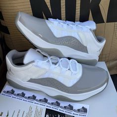 New Nike Air Jordan 11 Cmft Low Cement Grey Dv2629-101 Men Sz 10, Women Sz 11.5 Brand New With Box Box Has No Lid Authentic These Are Womens Shoes, Size 11.5, Which Is The Same As Mens Size 10 Gray Basketball Shoes With Air Max Cushioning, Gray Jordan Shoes With Air Max Cushioning, Nike Gray Jordan Shoes For Sports, Gray Jordan Shoes With Air Max Cushioning For Streetwear, Casual Gray Jordan Shoes With Air Max Cushioning, Nike Jordan Shoes In Gray Lace-up, Gray Low-top Basketball Shoes With Air Cushioning, Nike Jordan Low-top Gray Shoes, Gray Low-top Jordan Shoes For Light Sports