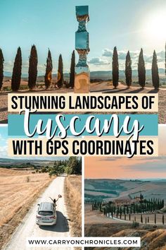 four pictures with the words stunning landscapes of u s county with gps coordinatess